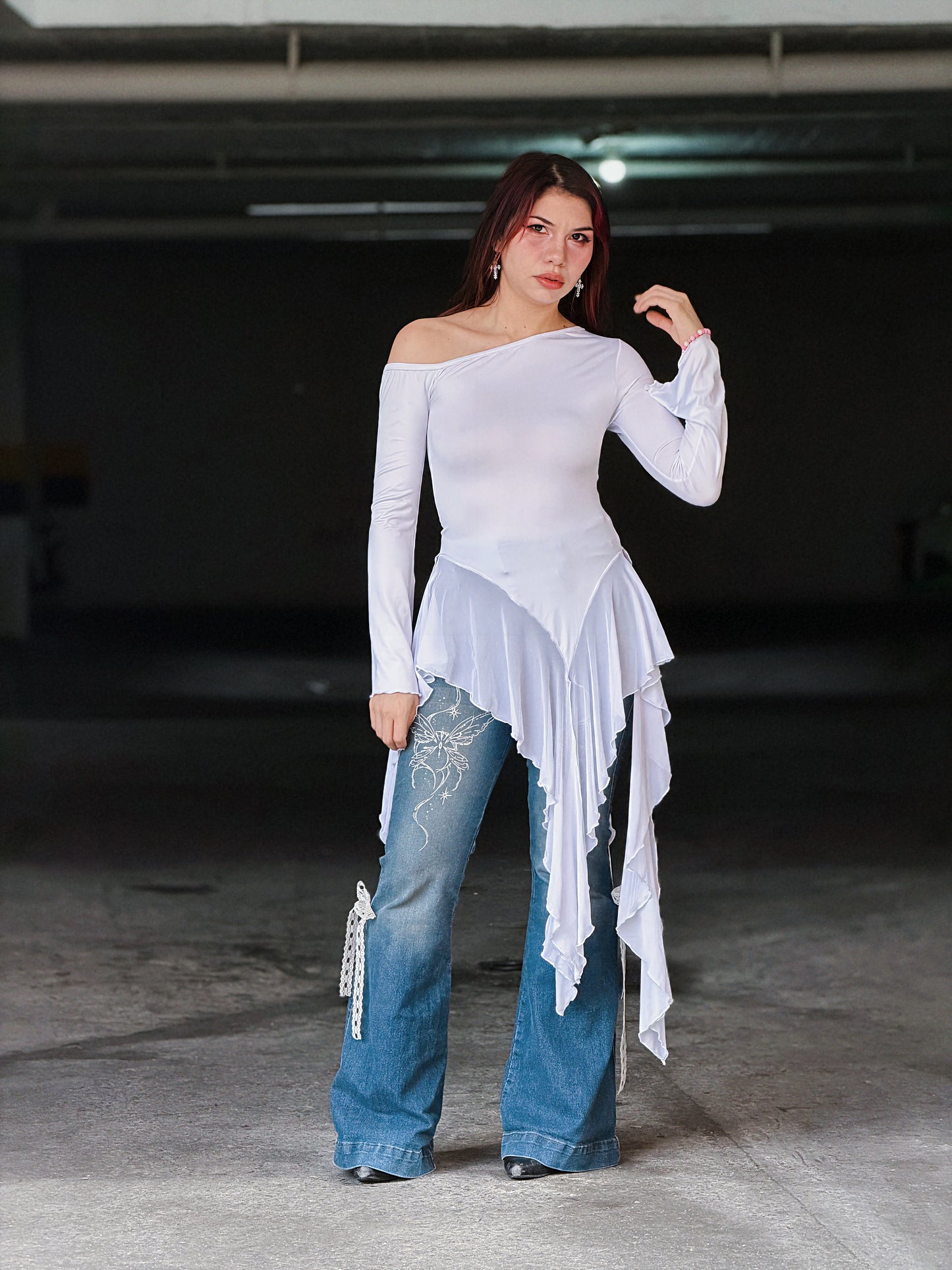 TOP BOLEROS MANGA LARGA BLANCA