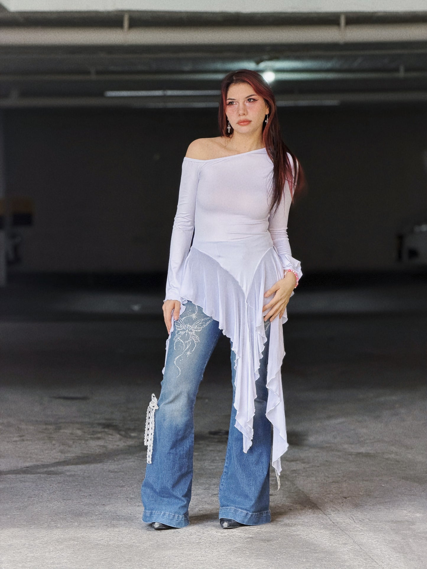 TOP BOLEROS MANGA LARGA BLANCA