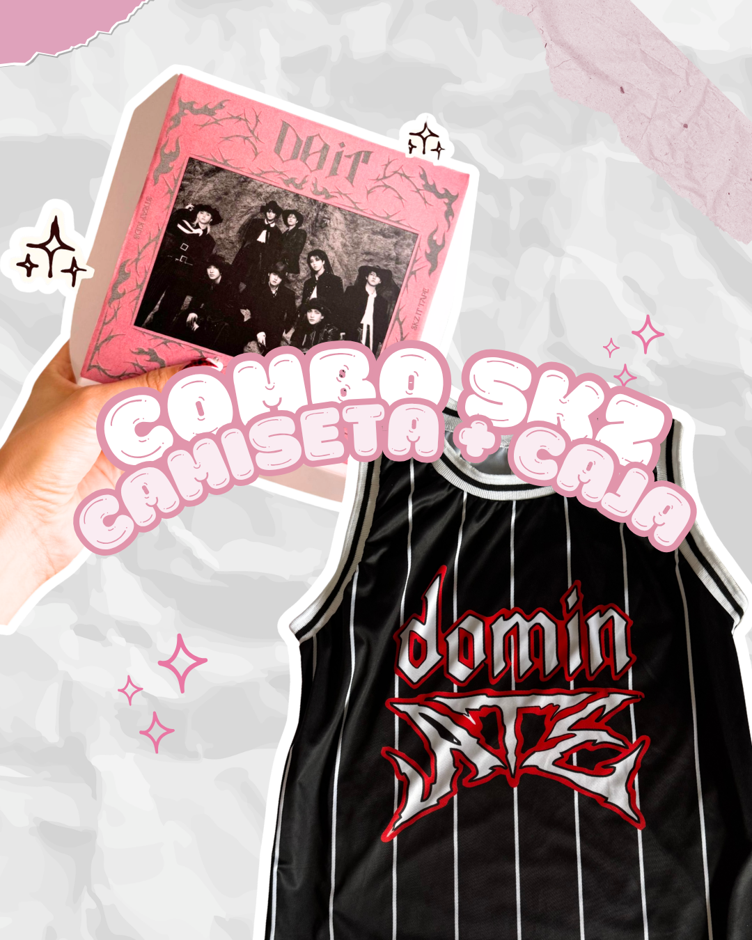 COMBO CAMISETA Y CAJITA SKZ