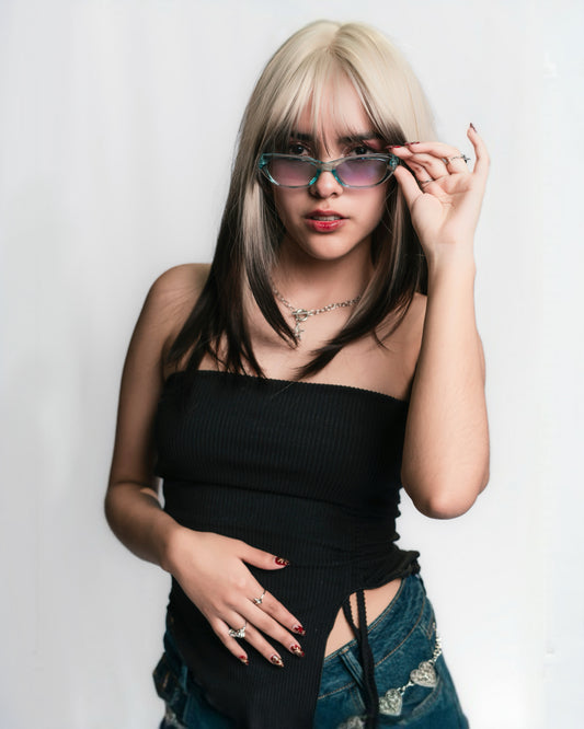 TOP STRAPLESS NEGRO